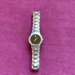 Women’s Movado watch- silver with black watch face